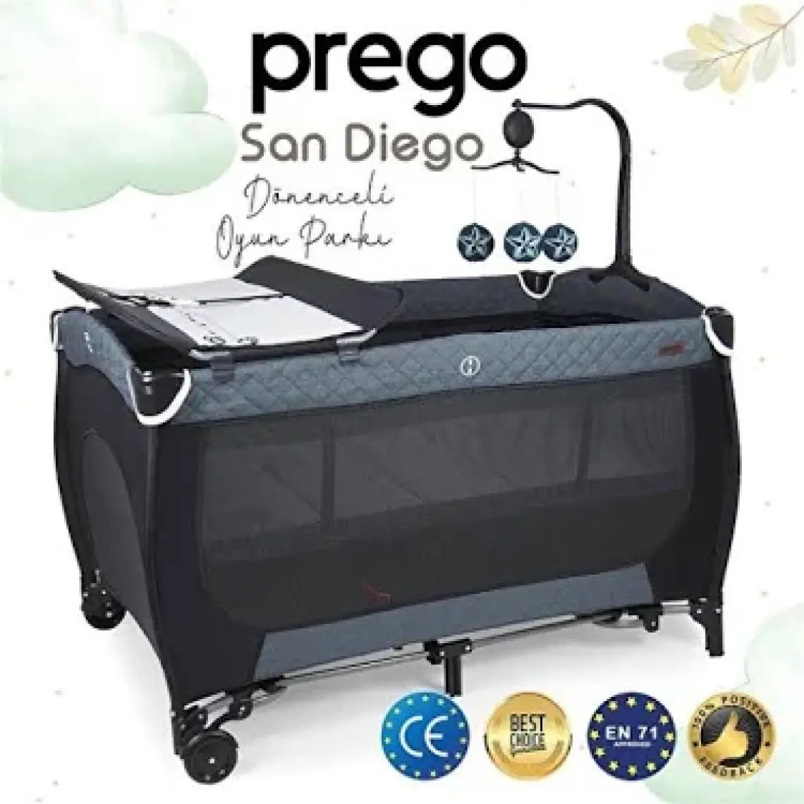 Prego San Diego Plus Dönenceli Oyun Parkı 70x120 cm