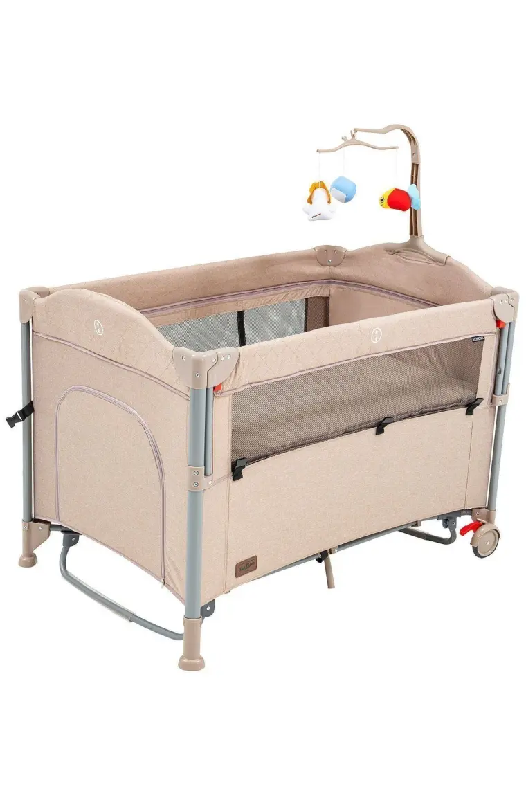 Baby2Go Venedik Anne Yanı Oyun Parkı & Beşik 70x110 Cm Kahverengi