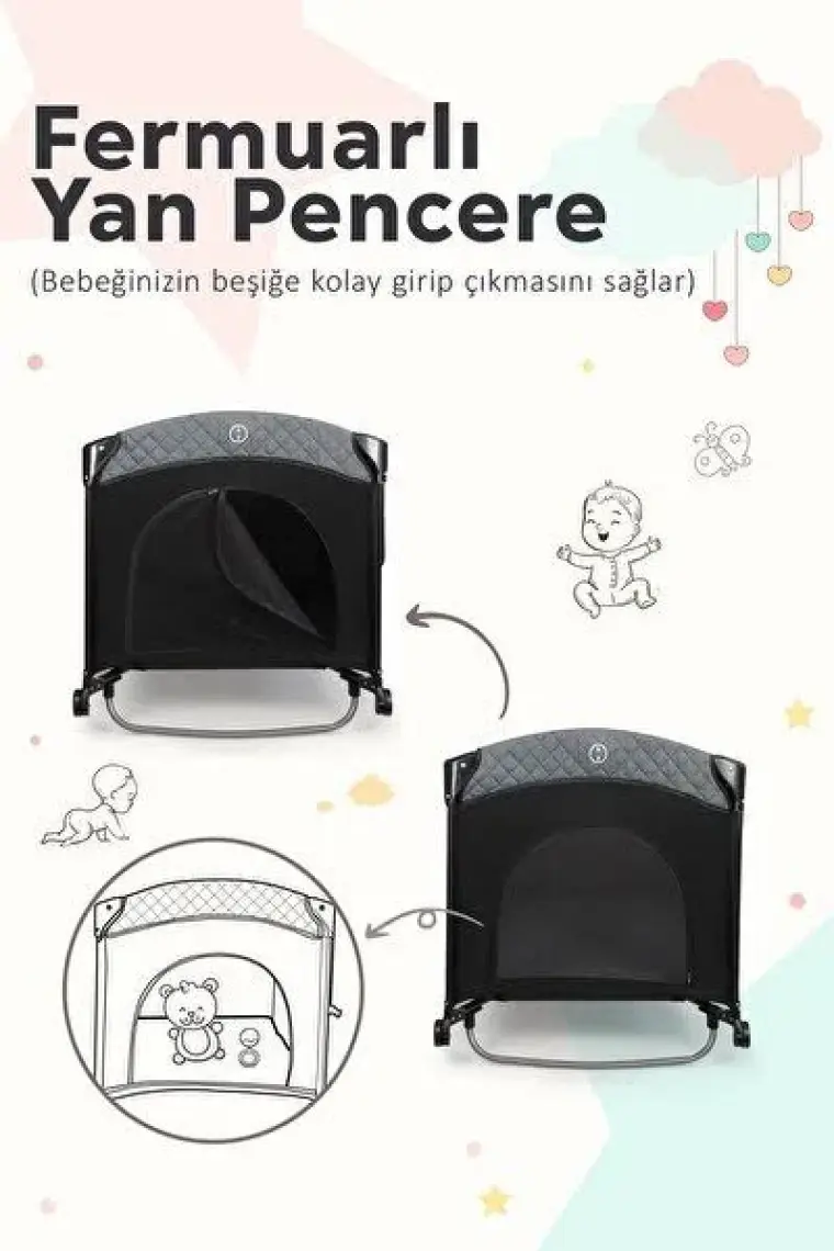 Prego Premium Anne Yanı Oyun Parkı 70*120 cm 8048