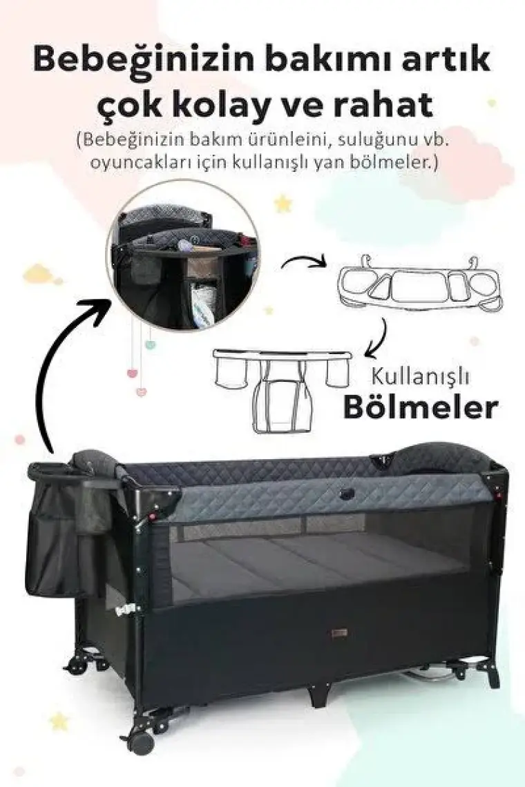 Prego Premium Anne Yanı Oyun Parkı 70*120 cm 8048