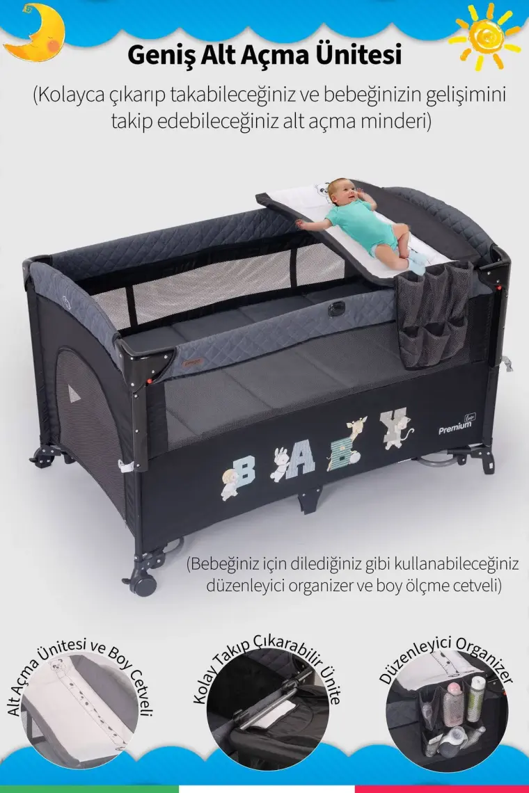 Prego Premium Anne Yanı Oyun Parkı 70*120 cm 8048