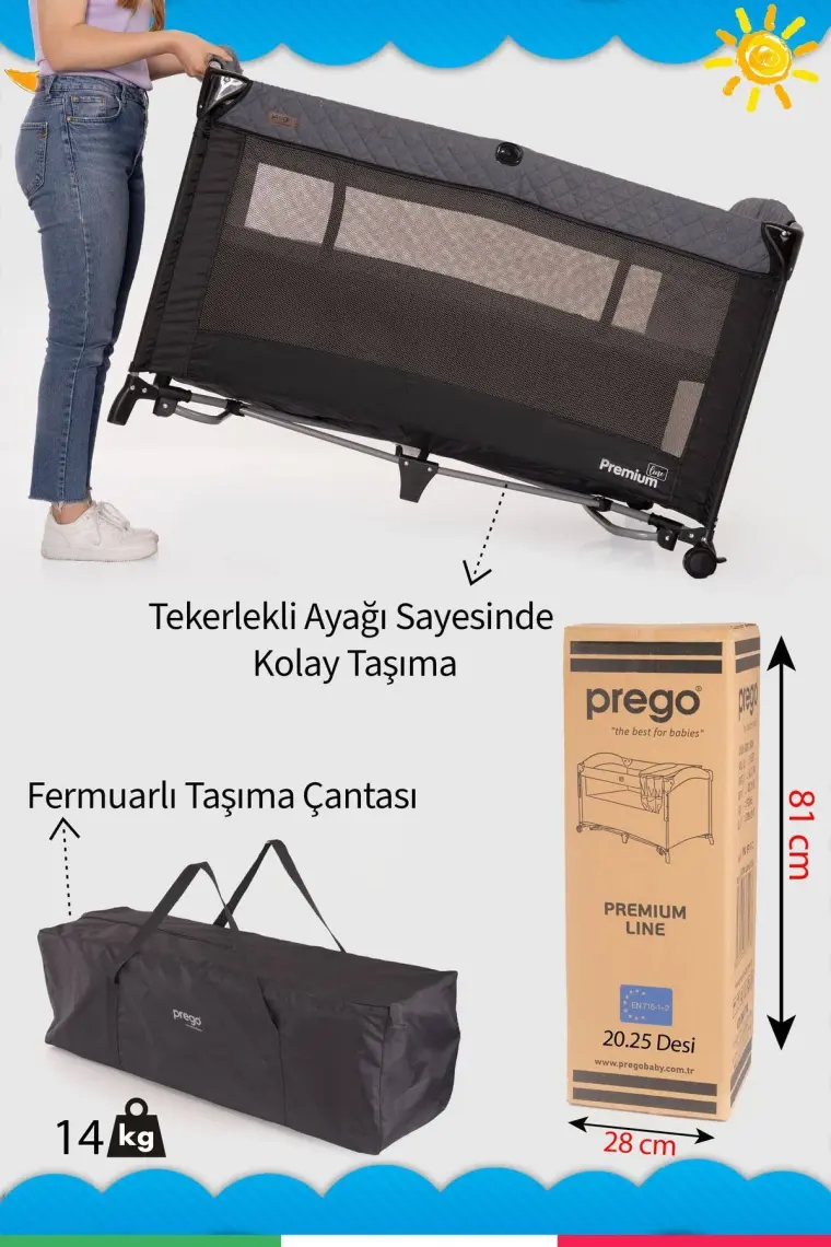 Prego Premium Anne Yanı Oyun Parkı 70*120 cm 8048