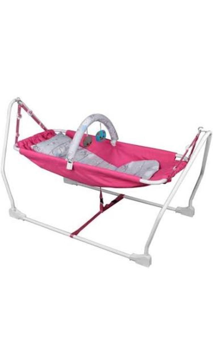 Norfolk Baby Sleep Oyuncaklı Sallanır Bebek Beşiği - Hamak Beşik - Fuşya