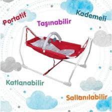 Norfolk Baby Sleep Oyuncaklı Sallanır Bebek Beşiği - Hamak Beşik - Kırmızı