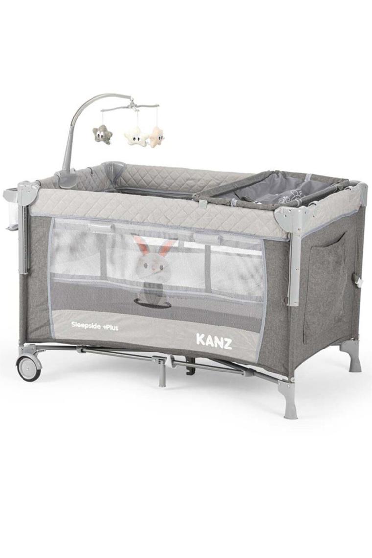 Kanz Sleepside +Plus Anne Yanı Park Yatak ve Oyun Parkı Gri