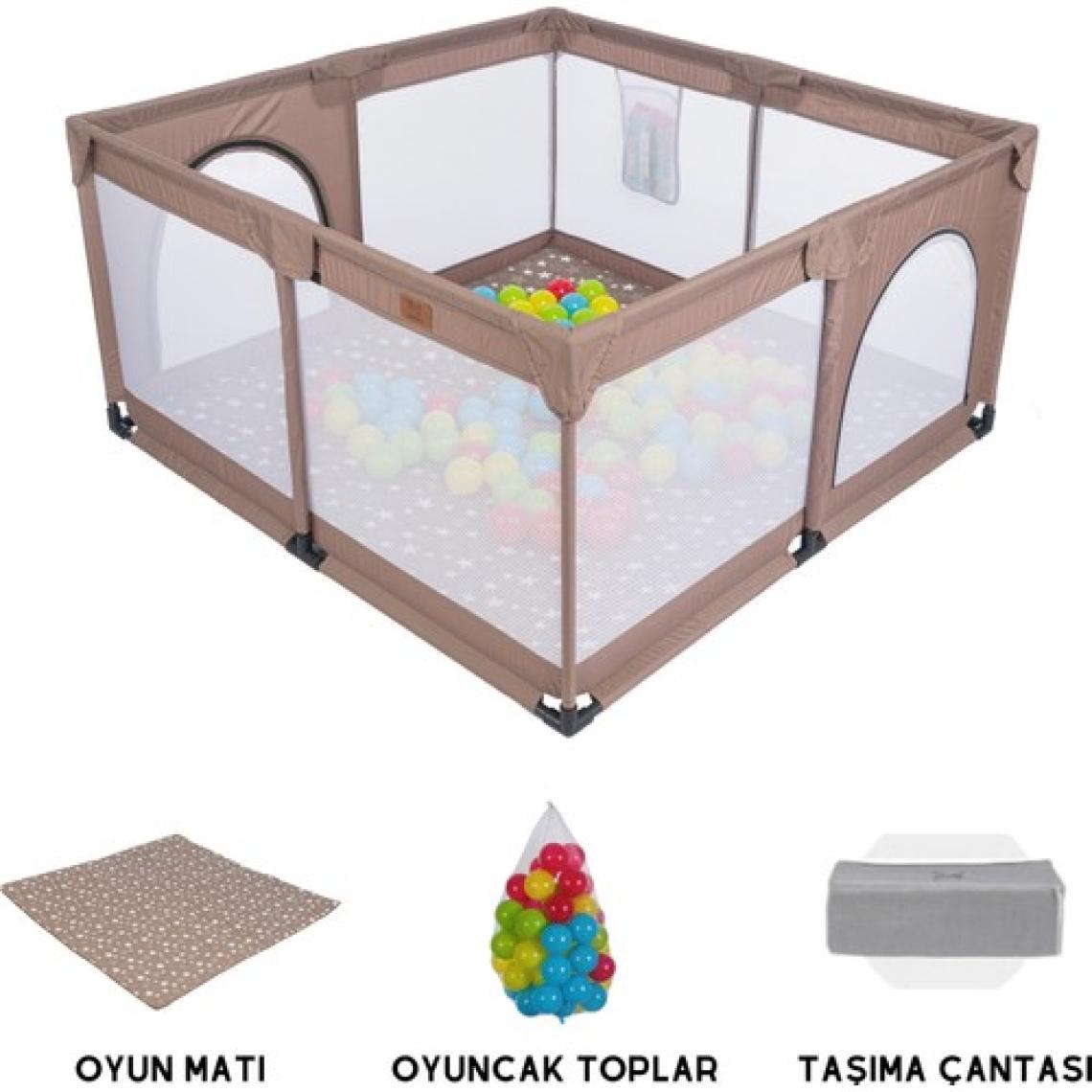 Mamma Playard Güvenli Bebek ve Çocuk Oyun Alanı Oyun Parkı 125X125 Oyun Matı ve Topları