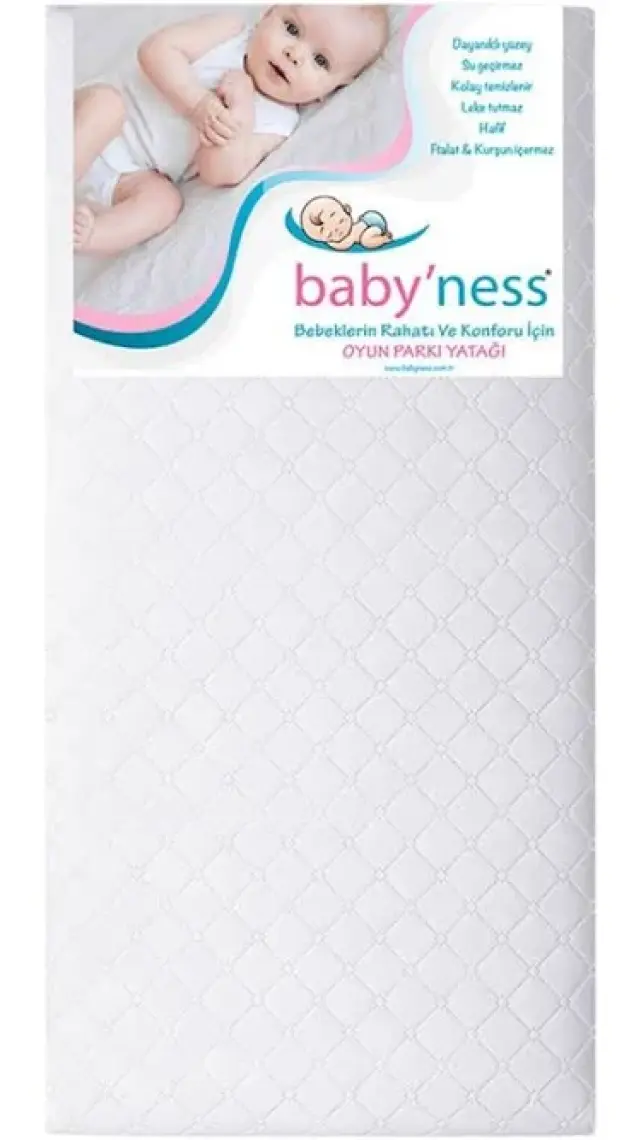 Babyness Bebek Oyun Parkı Yatağı Sıvı Geçirmez Leke Tutmaz Sünger Yatak