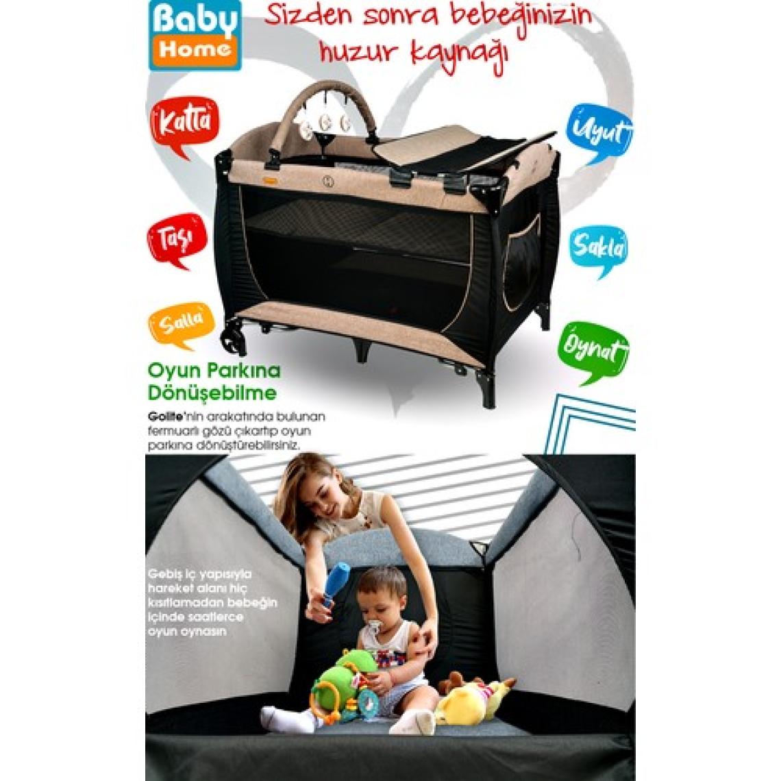 Baby Home 560 Golite 70X110 Bebek Oyun Parkı Yatak Sepet Beşik Sünger Yatak Hediye