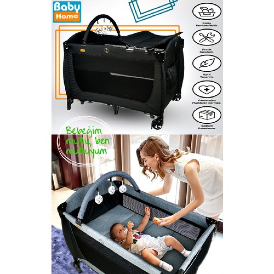 Baby Home 560 Golite 70X110 Bebek Oyun Parkı Yatak Sepet Beşik Sünger Yatak Hediye