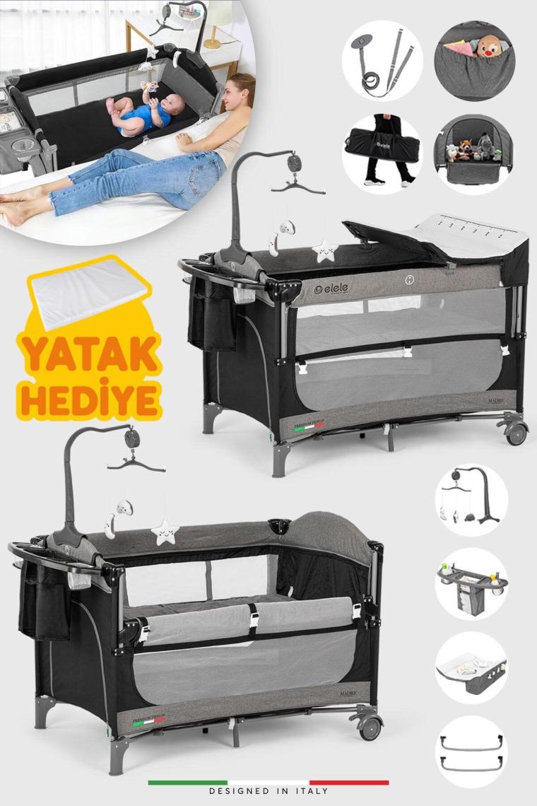 Elele Madre Anne Yanı Park Yatak Oyun Parkı 70X110 cm