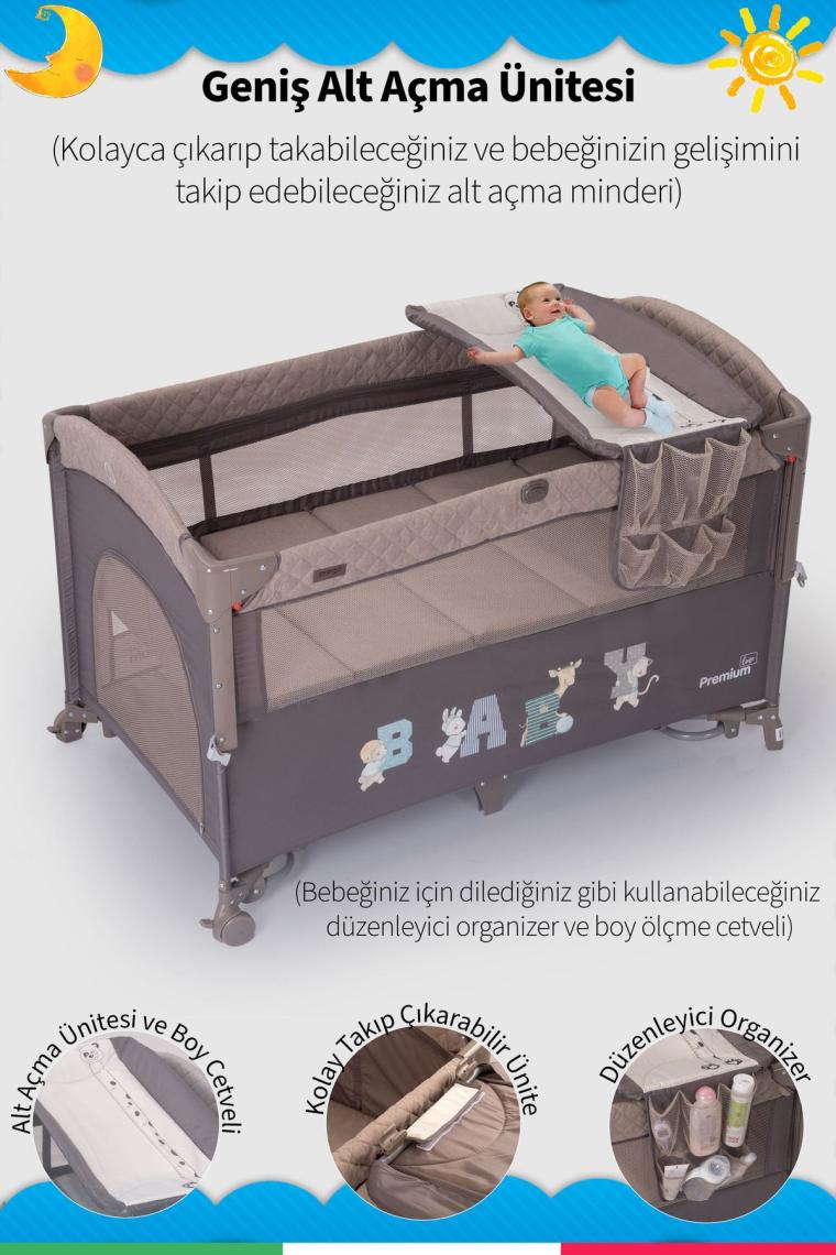 Premium Anne Yanı Oyun Parkı 70*120 Cm 8048