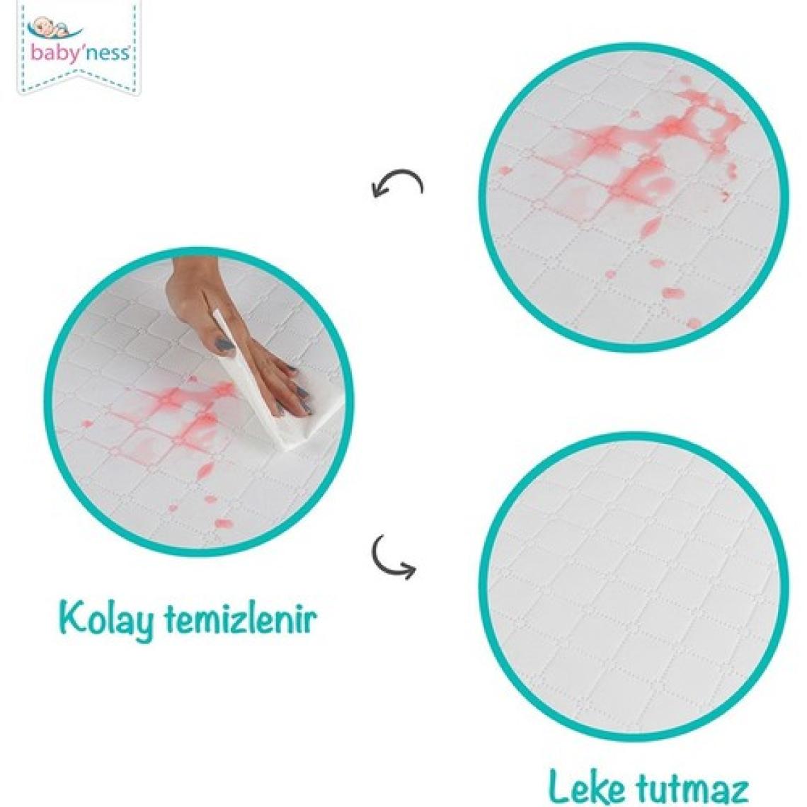 Babyness Bebek Oyun Parkı Yatağı Sıvı Geçirmez Leke Tutmaz Sünger Yatak