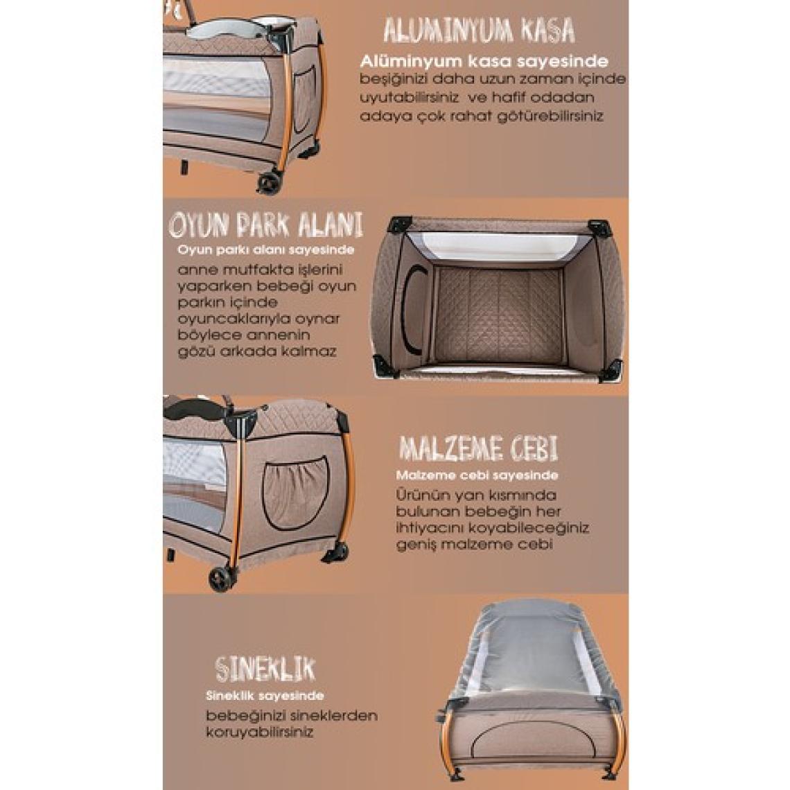 Baby Home 600 Nanny 70x110 Bebek Oyun Parkı Park Yatak Beşik