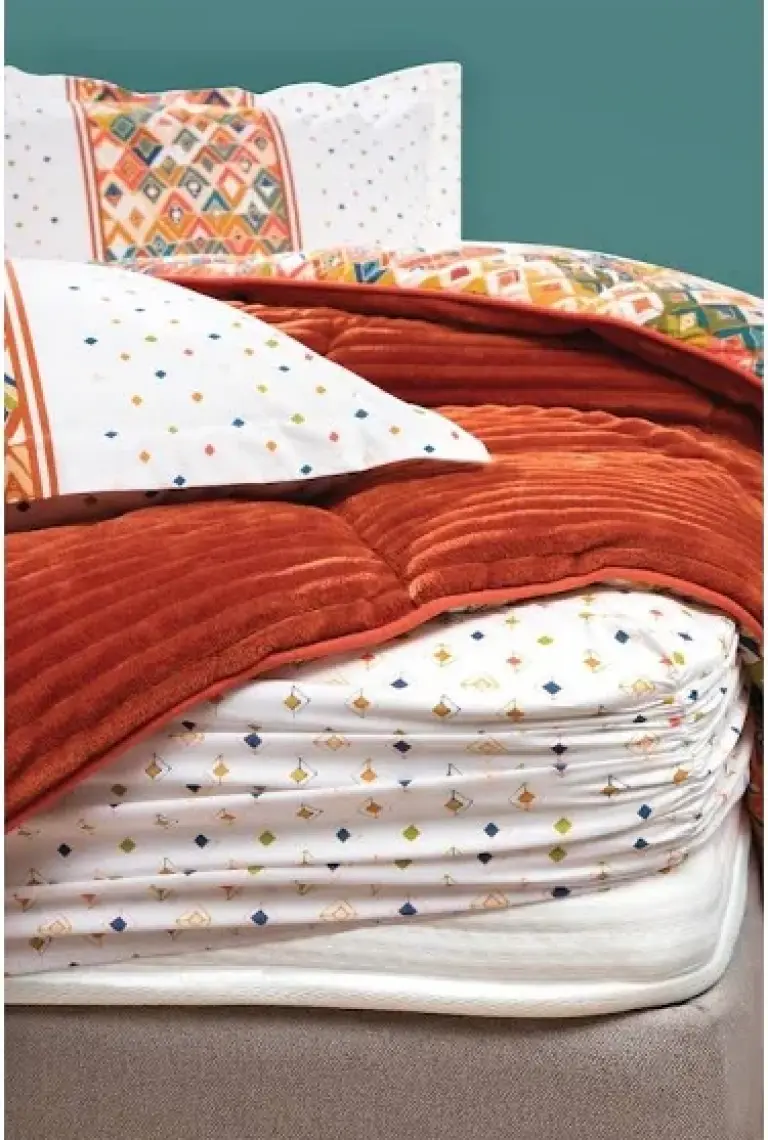 Yataş Bedding Diamond Çift Kişilik Triola Set - Turuncu