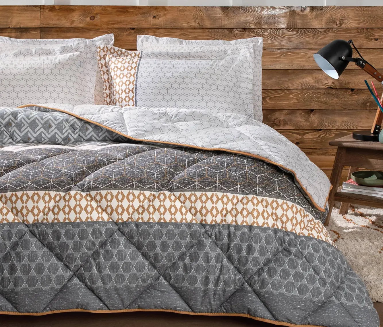 Yataş Bedding Taren Çift Kişilik %100 Pamuk Desenli Uyku Seti 195x215 cm – Yumuşak, Nefes Alabilir ve Konforlu