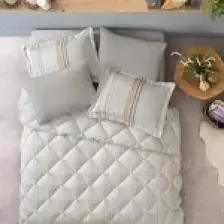 Yataş Bedding Pamena Tek Kişilik Pamuk Uyku Seti 155x215 cm – Çizgili Gri, Terletmeyen ve Çift Taraflı Tasarım