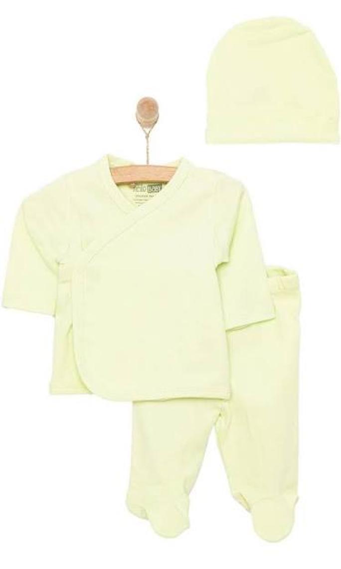 Hellobaby Yenidoğan Organik Zıbın-Şapka-Patikli Alt Unisex