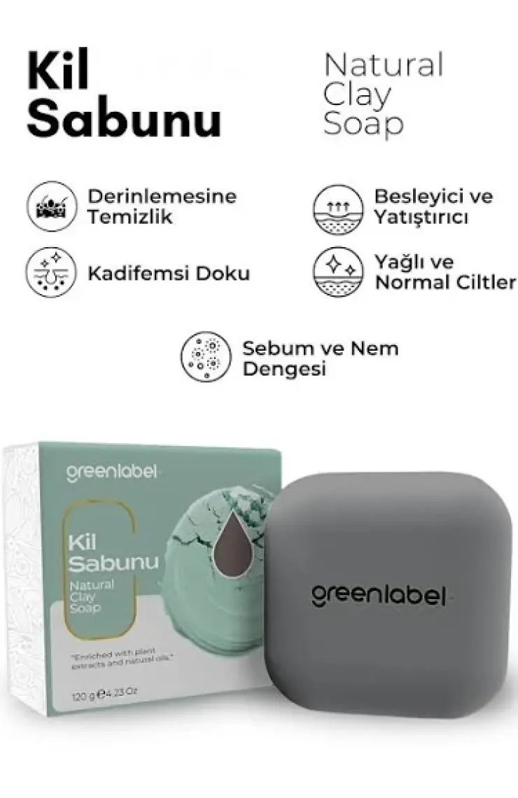 Green Label Kil Sabunu Natural Gözenek Sıkılaştırıcı Ve Nemlendirici 120gr.