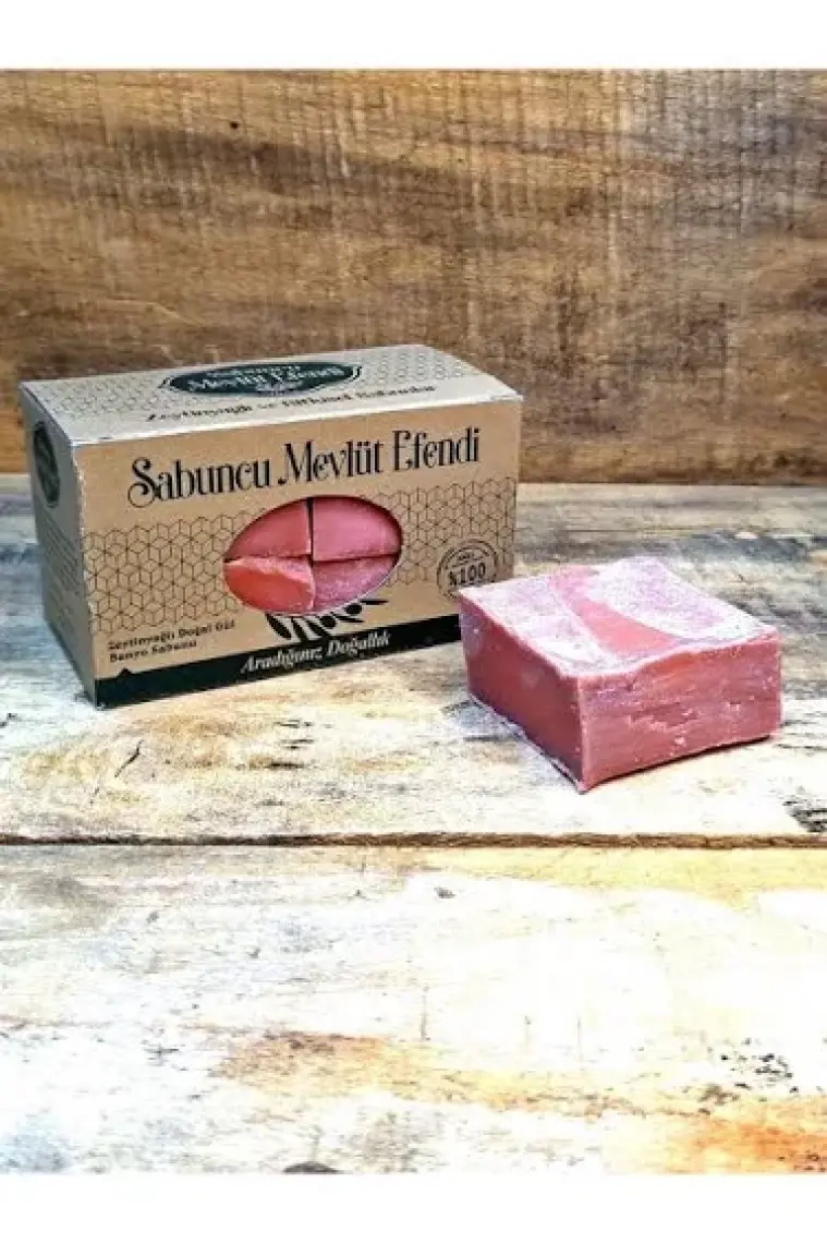 Sabuncu Mevlüt Efendi Gül Kokulu Doğal Zeytinyağlı Katkısız Banyo Sabunu 400 gr (4'lü Paket) – Renklendiricisiz