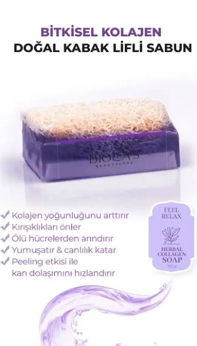 Biolea's Biolea’s Doğal Kabak Lifli Bitkisel Kolajen Sabun 110 gr
