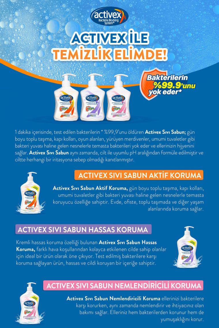 Antibakteriyel Sıvı Sabun Aktif 2x1,5lt