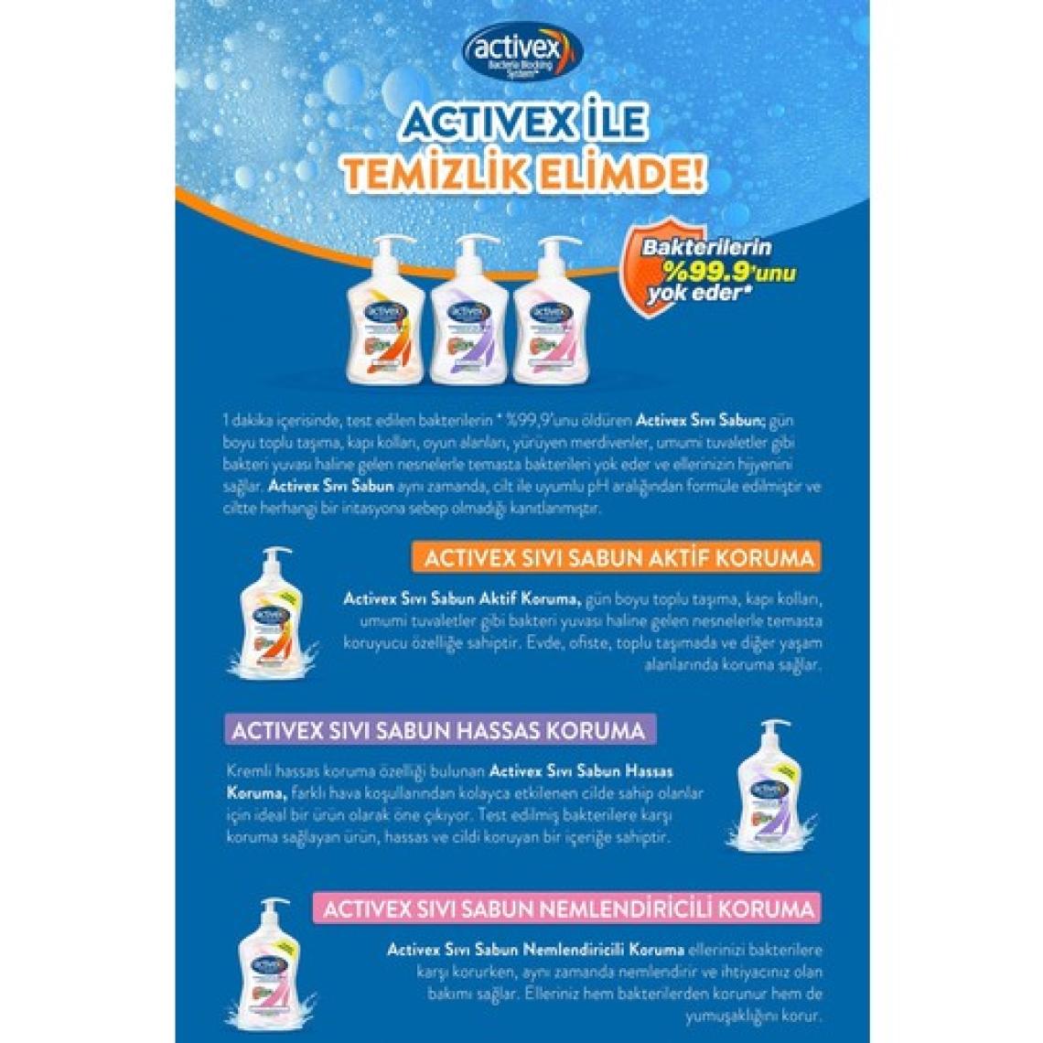 Activex Antibakteriyel Sıvı Sabun Aktif 2x1,5lt