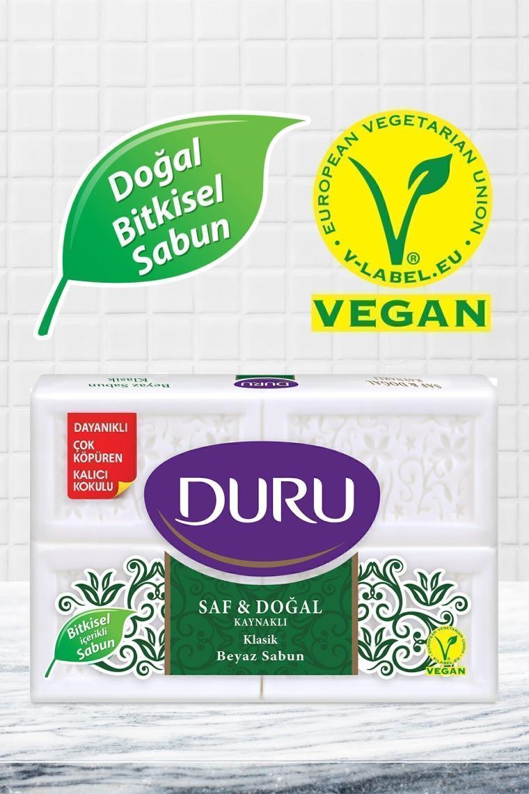 Duru Saf & Doğal Kaynaklı Klasik 16 Adet Beyaz Kalıp Sabun 4X600GR