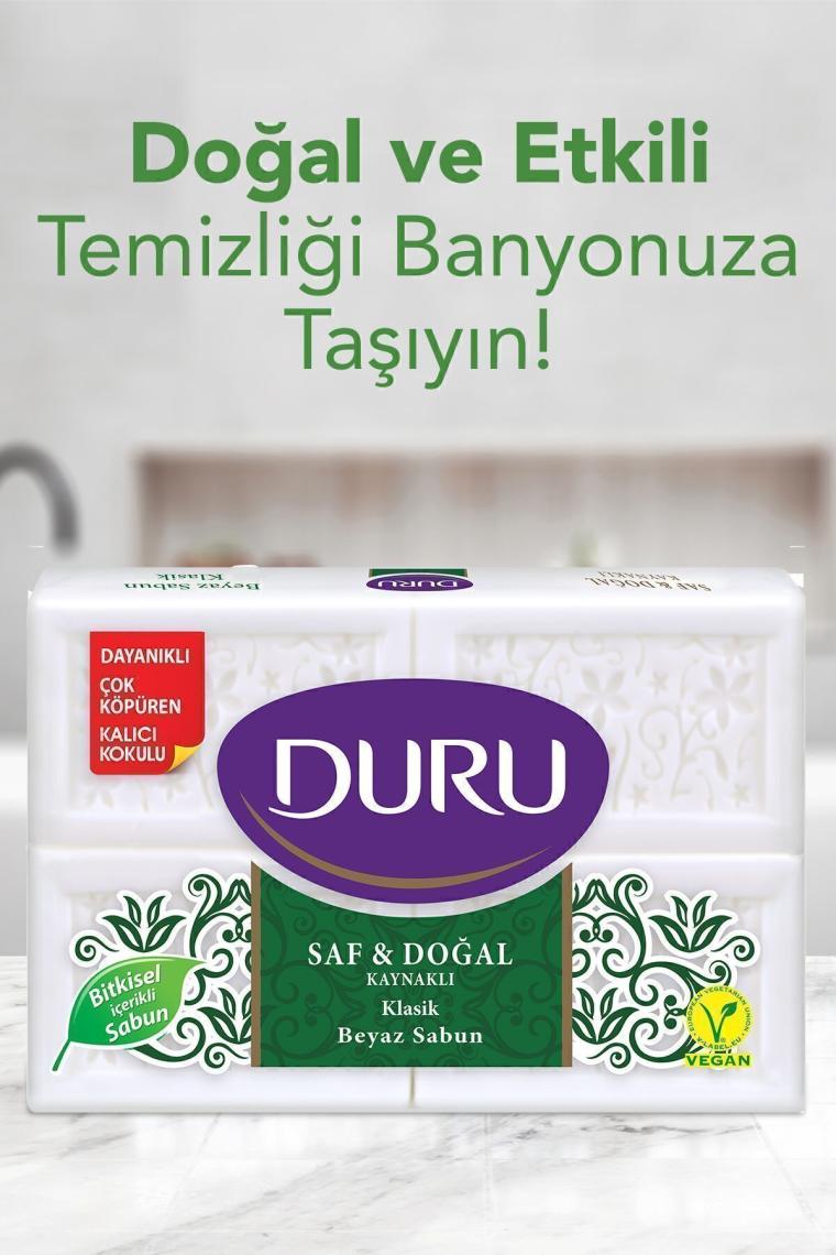 Duru Saf & Doğal Kaynaklı Klasik 16 Adet Beyaz Kalıp Sabun 4X600GR