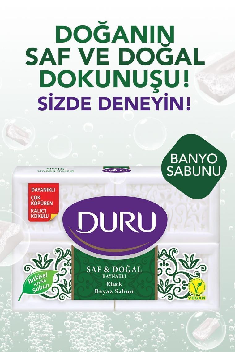 Duru Saf & Doğal Kaynaklı Klasik 16 Adet Beyaz Kalıp Sabun 4X600GR