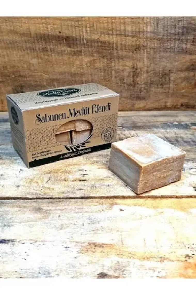 Sabuncu Mevlüt Efendi Saf Zeytinyağlı Defne Parçacıklı Sabun 500GR (4 Adet)