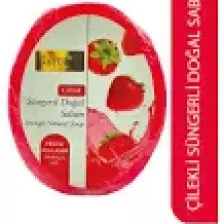 Naturix Doğal Strawberry Soap Peeling Etkili Cilt Arındırıcı Natural Çilek Süngerli Sabun 150 gr
