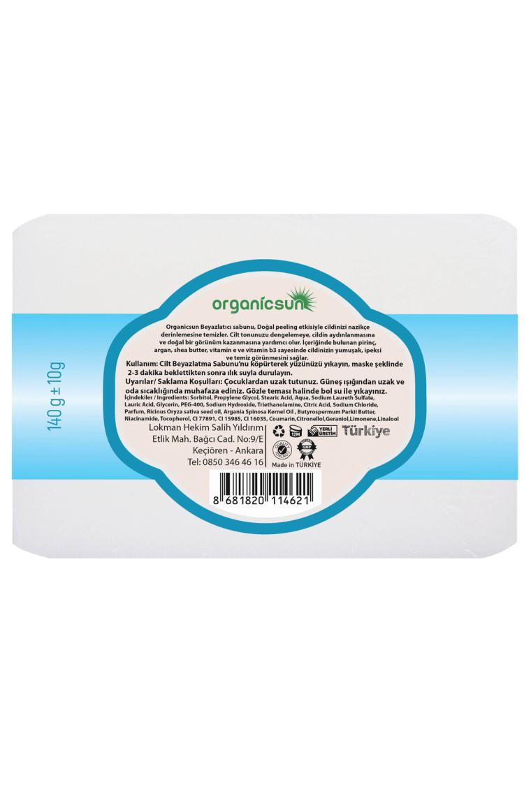 Organicsun Doğal Cilt Beyazlatıcı Sabun 140 gr x 2 Adet Tüm Cilt Tipleri Için B ve E Vitaminli