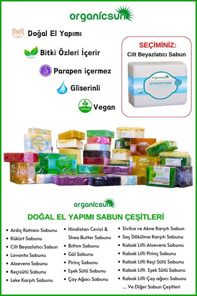 Organicsun Doğal Cilt Beyazlatıcı Sabun 140 gr x 2 Adet Tüm Cilt Tipleri Için B ve E Vitaminli