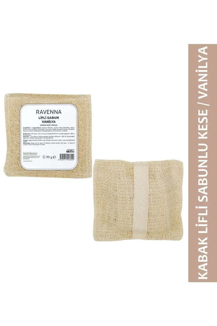 Ravenna Doğal Kabak Lifli Sabunlu Kese Vanilya  100 Gram