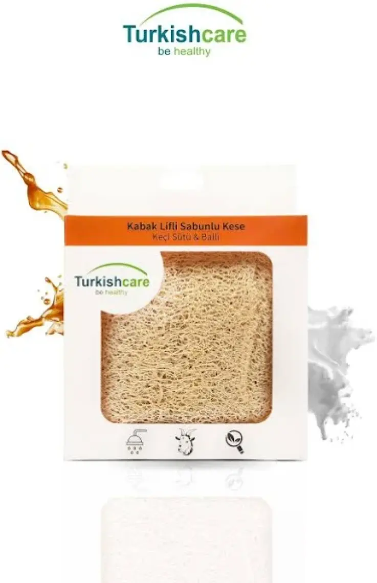 Turkishcare Keçi Sütü ve Ballı Doğal Lifli Keseli Sabun 150 gr – Cildi Besleyen ve Nemlendiren Özel Formül