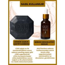Gudi Aktif Kömür Sabunu 120 gr & Leke Karşıtı Serum 35 ml Cilt Bakım Seti