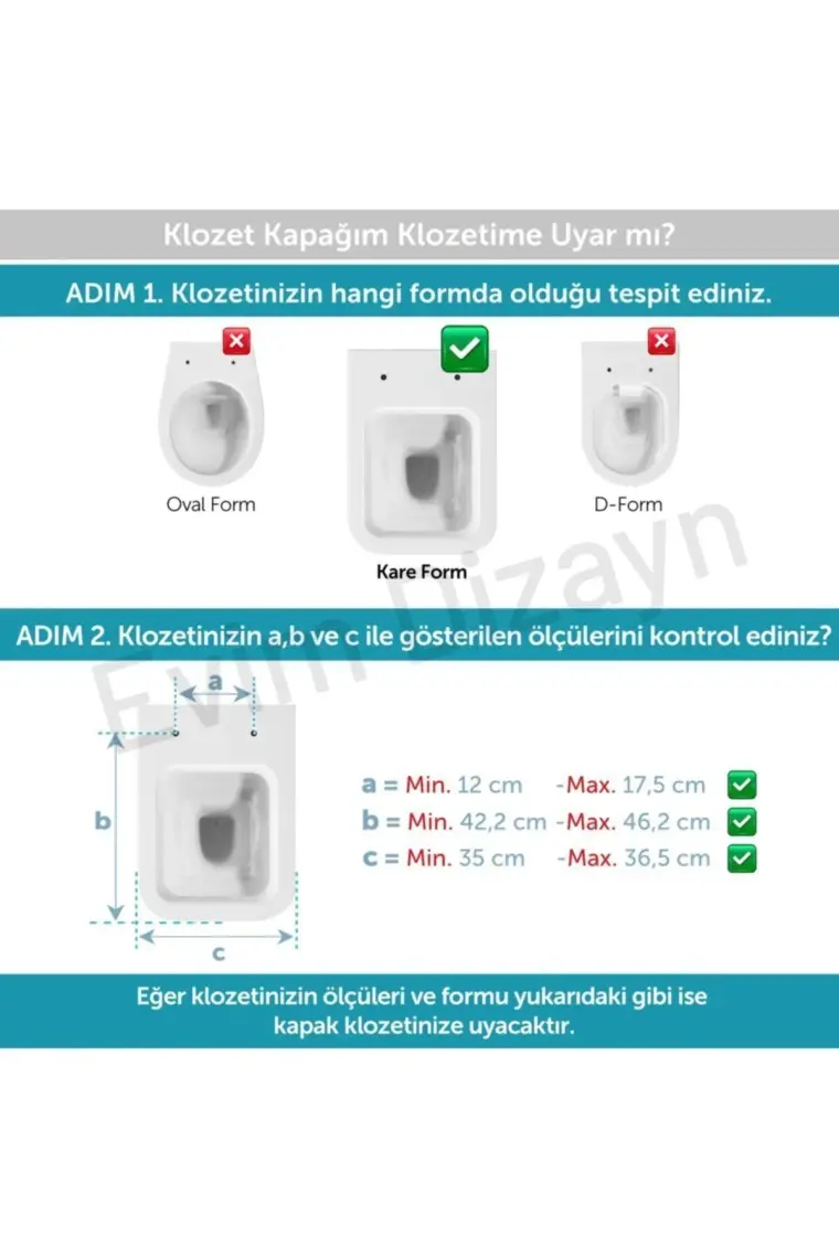 Aqua Bagno Roya  Yavaş Kapanan Klozet Kapağı - Duroplast-Vitra S20 Klozet Uyumlu