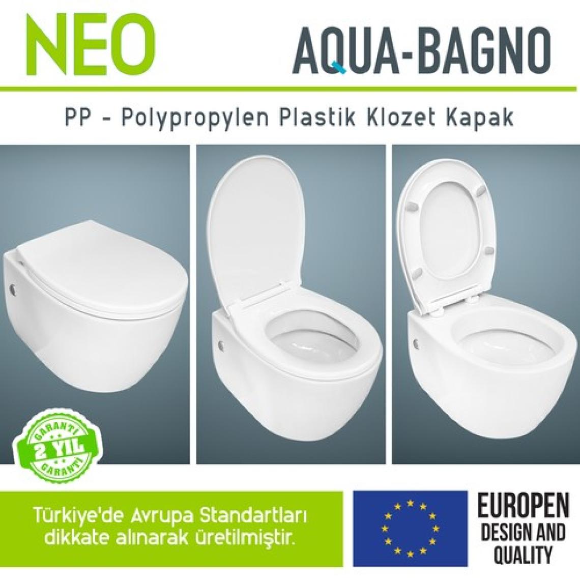 Aqua Bagno Neo Yavaş Kapanan Klozet Kapağı