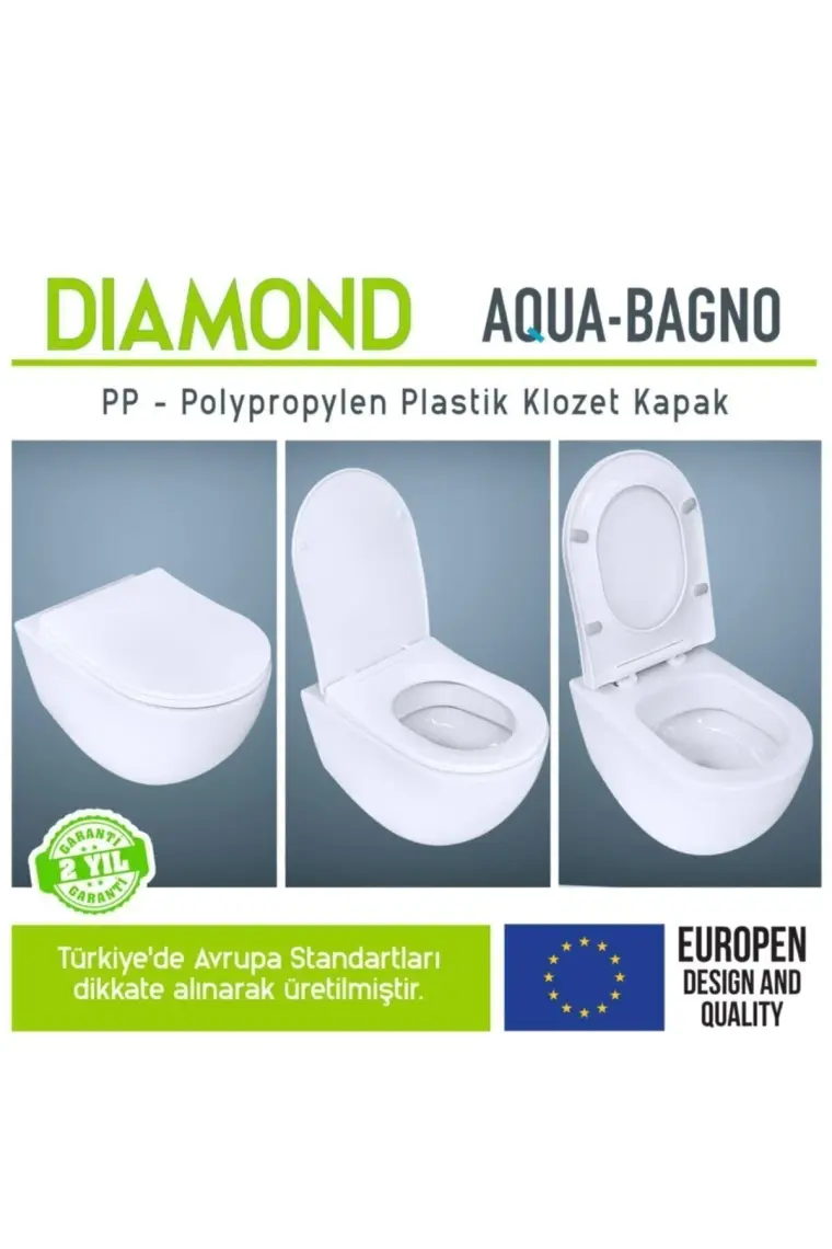 Aqua Bagno Diamond   Yavaş Kapanan Klozet Kapağı