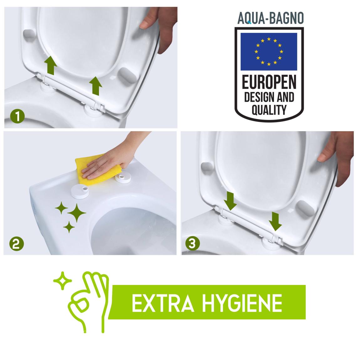 Aqua Bagno Diamond   Yavaş Kapanan Klozet Kapağı