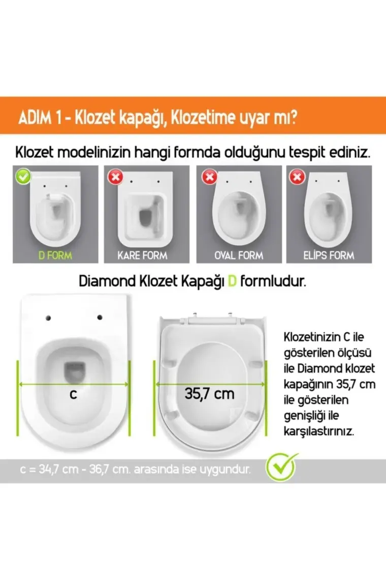 Aqua Bagno Diamond   Yavaş Kapanan Klozet Kapağı