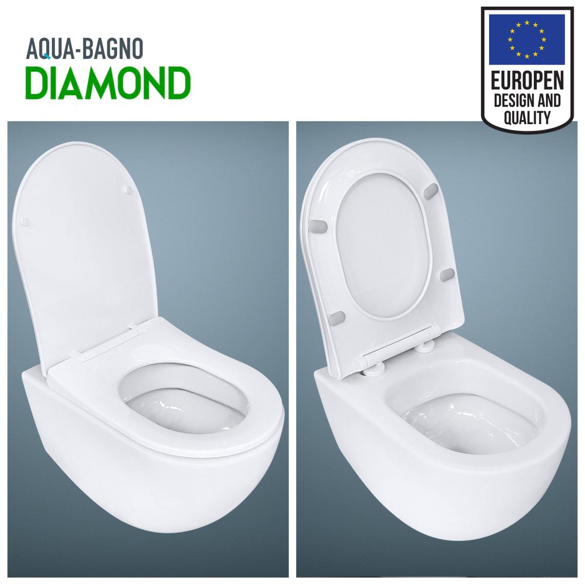 Aqua Bagno Diamond   Yavaş Kapanan Klozet Kapağı