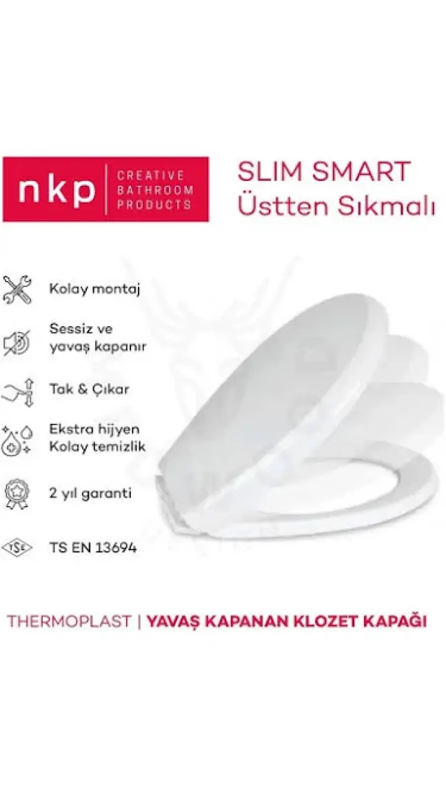 Nkp Slim Smart Thermoplast Yavaş Kapanan Klozet Kapağı NKP0302