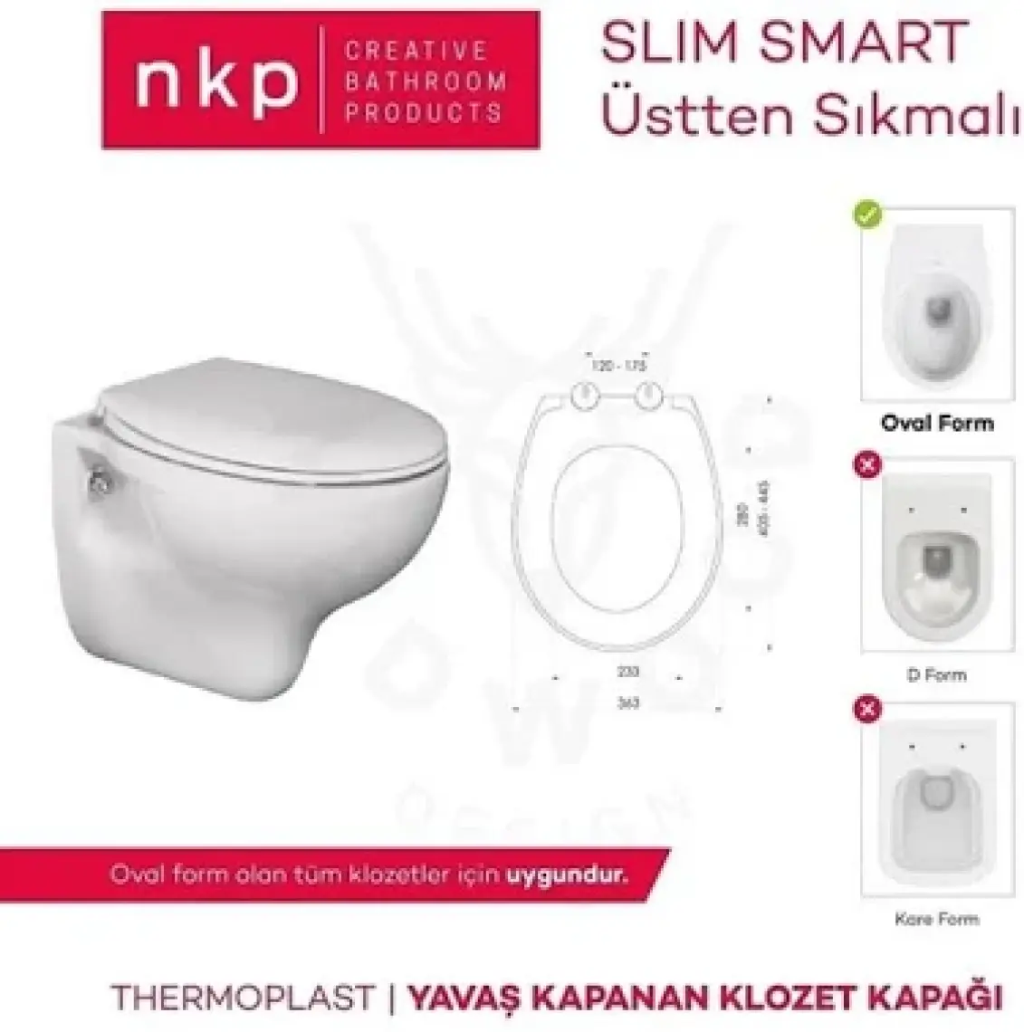 Nkp Slim Smart Thermoplast Yavaş Kapanan Klozet Kapağı NKP0302