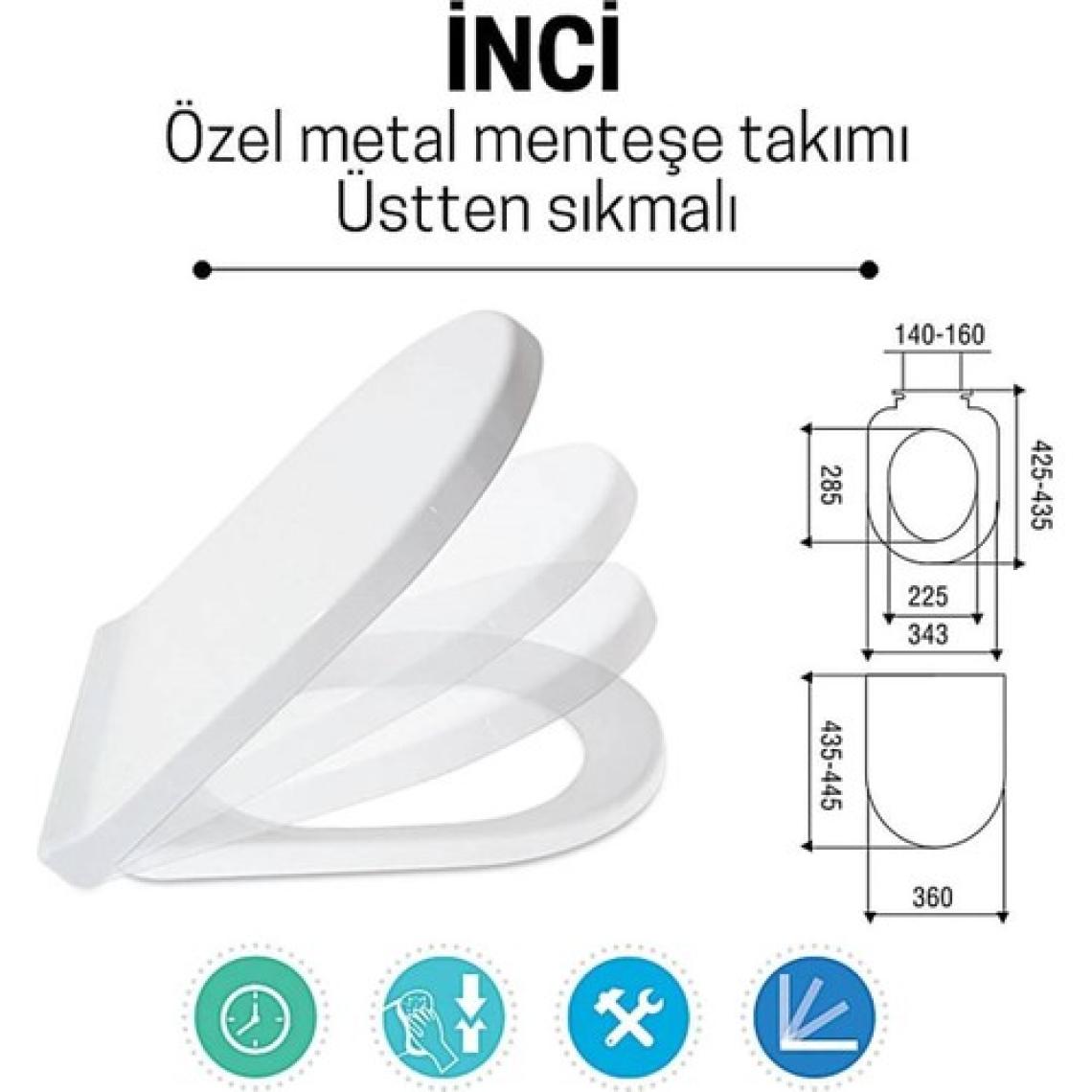 Klozet Kapağı İnci Soft Yavaş Kapanır
