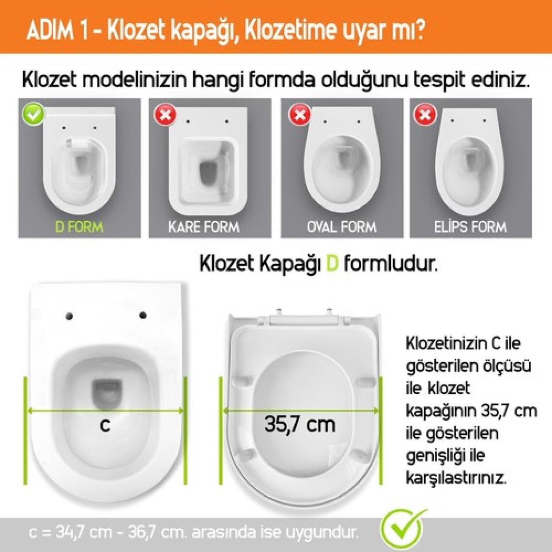 Agara Elitra Zero Klozet Kapağı Yavaş Kapanan Tak-Çıkar Hijyenik