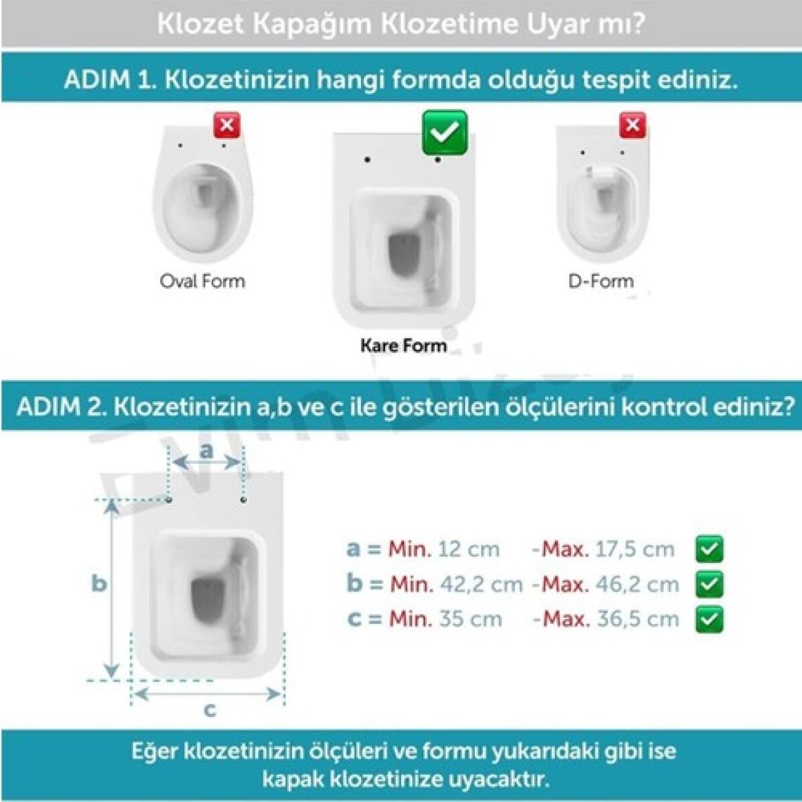 Elitra Slim Kare Yavaş Kapanan Klozet Kapağı