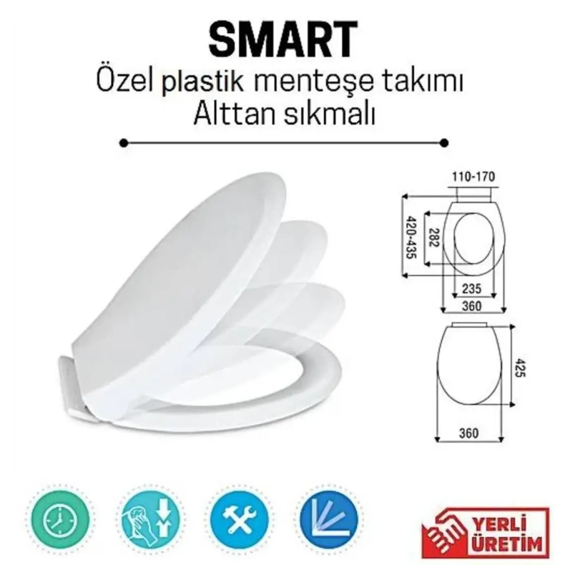 Marine Abs Amortisörlü Klozet Kapağı Klasik-Standart