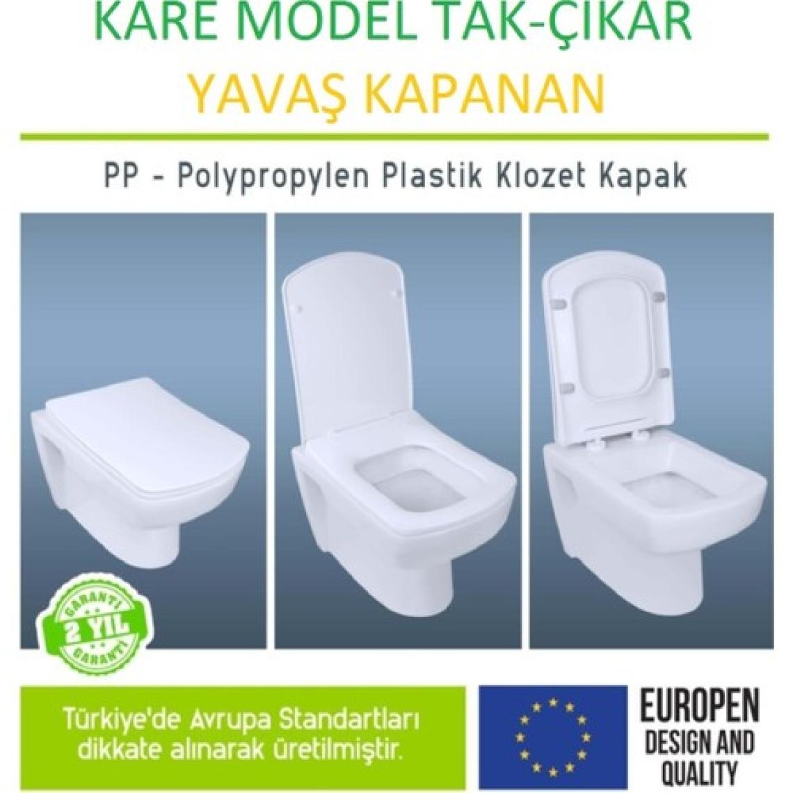 Agara Elitra Kare Yavaş Kapanan Klozet Kapağı Amortisörlü Tak-Çıkar Hijyenik