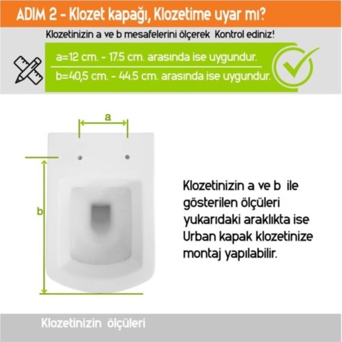 Agara Elitra Kare Yavaş Kapanan Klozet Kapağı Amortisörlü Tak-Çıkar Hijyenik